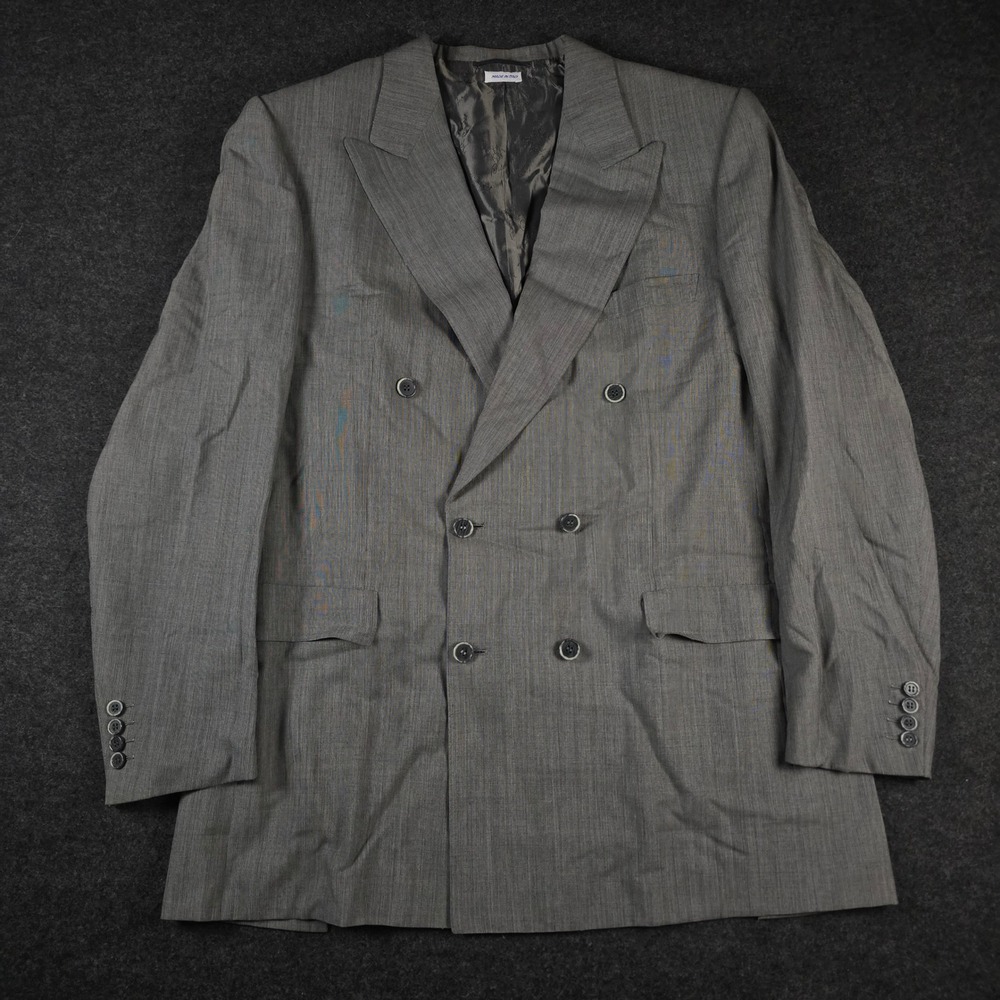 Brioni Gray Blazer Double Breasted Wool Sport Coat Jacket Men's 40L [Flaw]